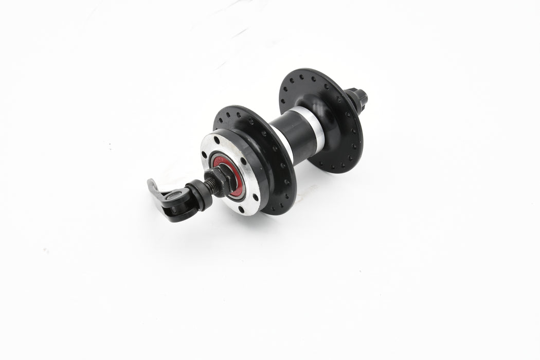 DISC 6 BOLT HUB FRONT WHEEL ALUMINIUM HUB SEALED BEARINGS 36 SPOKE BLACK