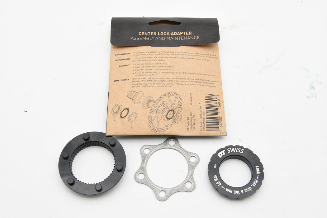 DT Swiss Centre Lock Disc Hub Adapter Kit to fit 6 Bolt 160mm Rotor
