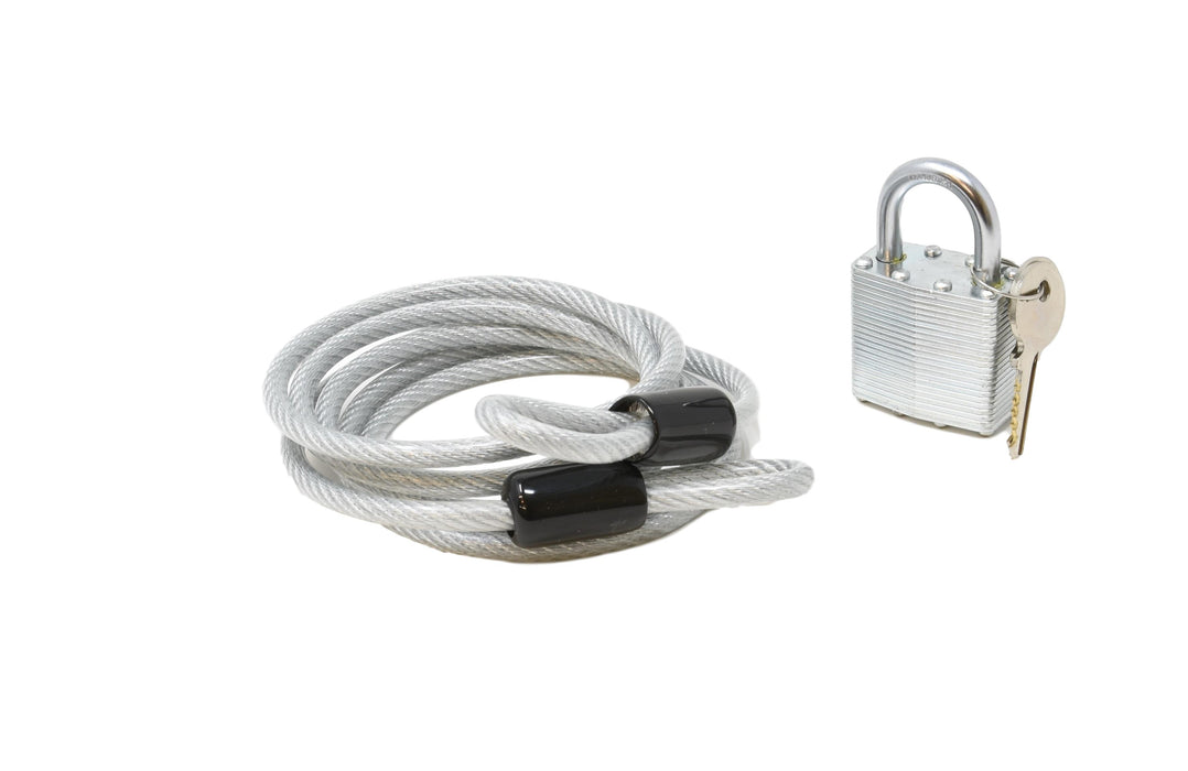 Great Value Bike Spiral Coil & Padlock Key Secure Cable Cycle Lock 6mm x 1800mm