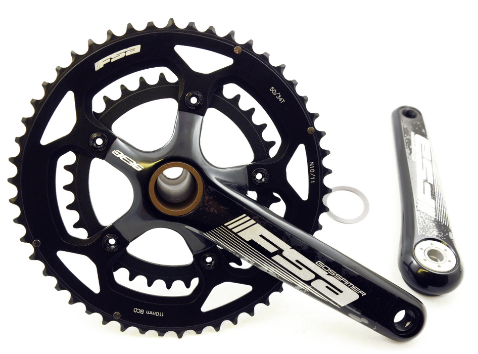 FSA GOSSAMER BB386 EVO COMPACT DOUBLE CHAINWHEEL CHAINSET 50-34 172.5mm 50% OFF