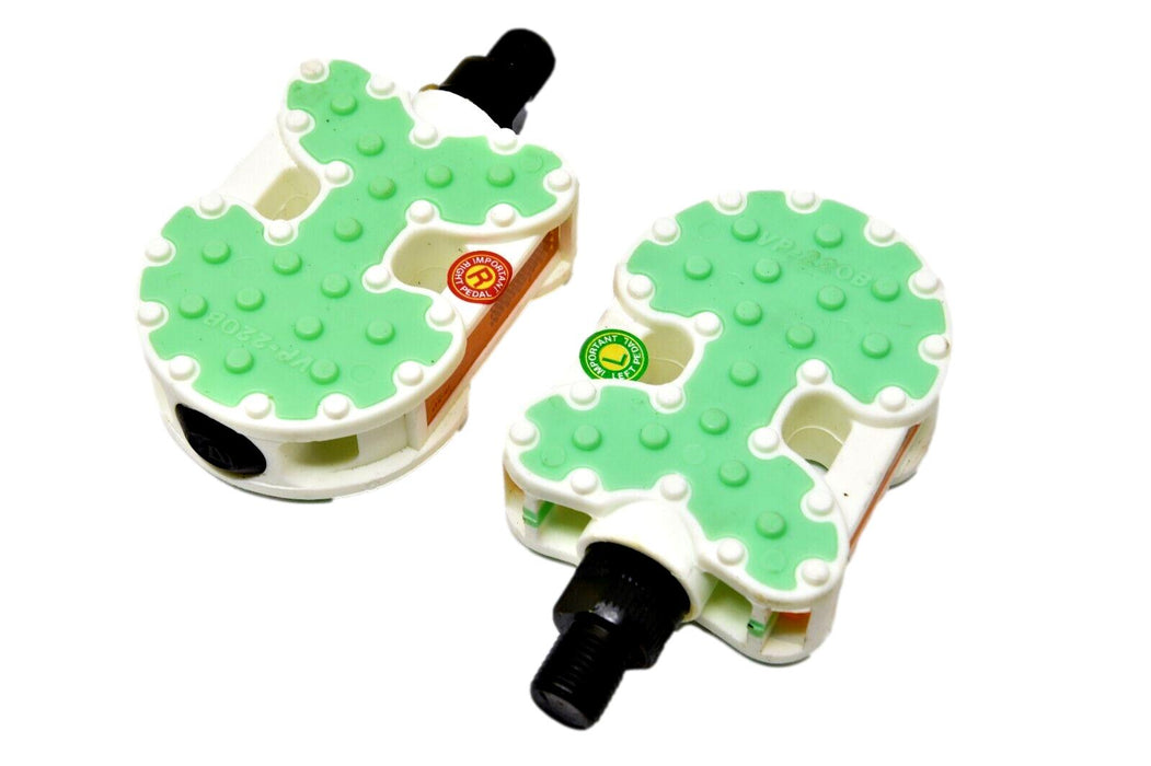 Raleigh Miss Mint Green & White 1/2” Pedals For Most 12" & 14" Wheel Kids Bikes
