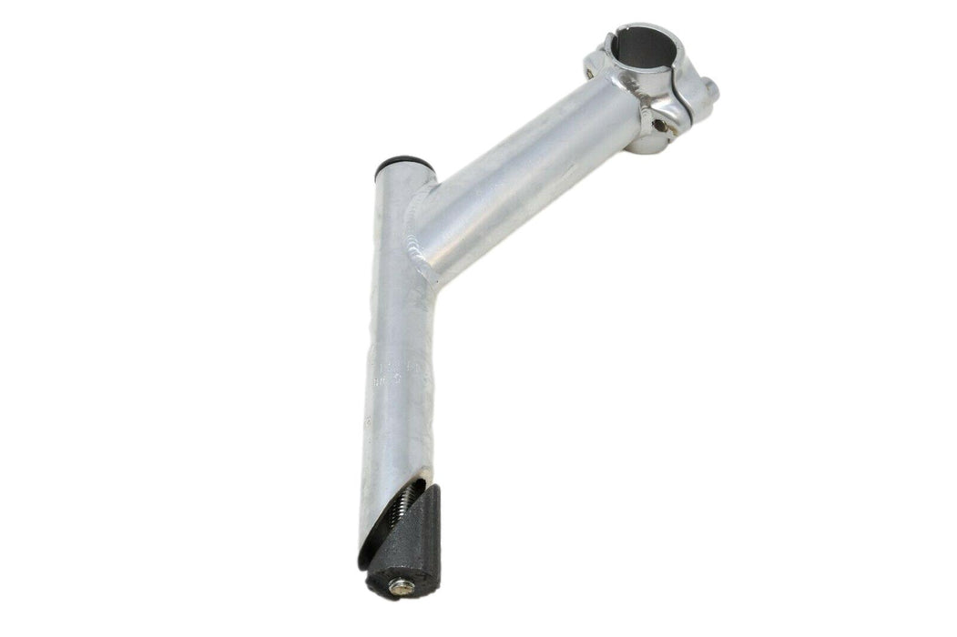 High 40 Degree Rise 22.2mm Handlebar Stem 90mm Reach Silver 25.4mm 2 Bolt Clamp