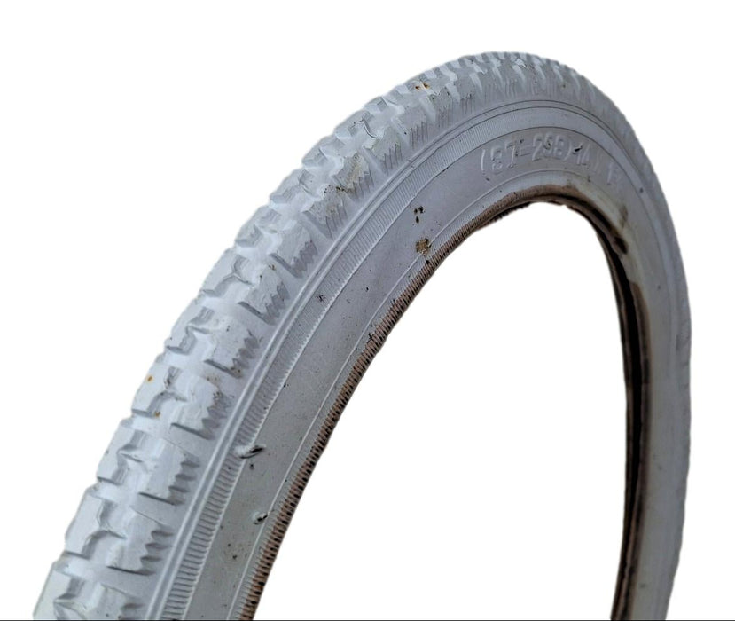 Rare Hard To Find 14 x 1 3/8 (37 - 298)  White Bike Tyres Or Tubes - Discoloured