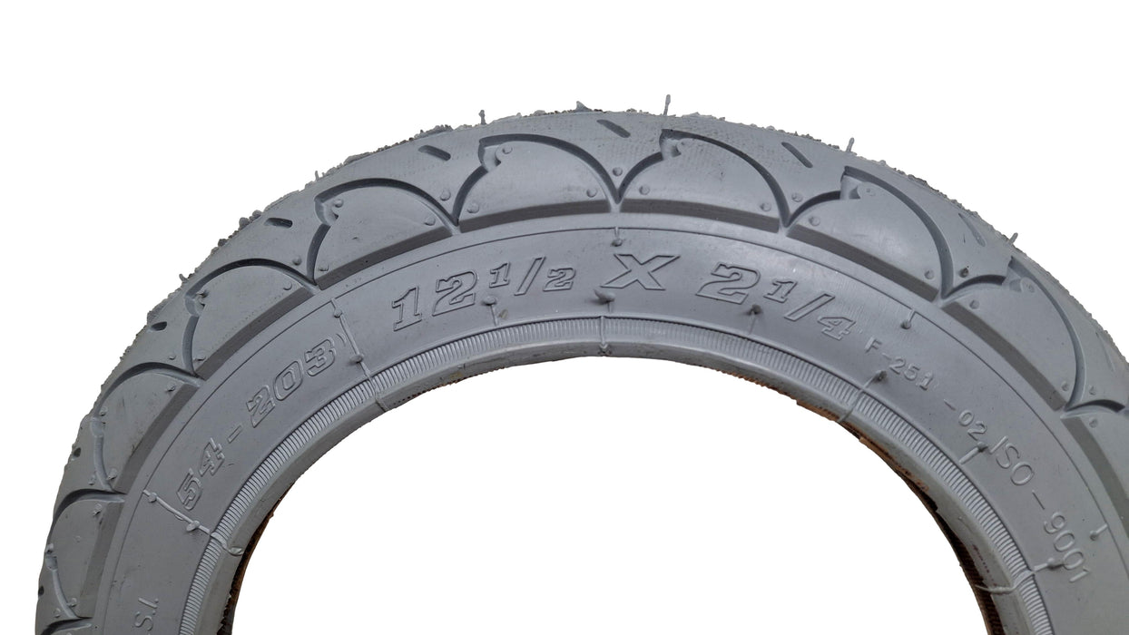 12 1/2 x 2 1/4 (54-203) Kids Bike / Scooter / Stroller Slick Light Grey Tyre / Tubes