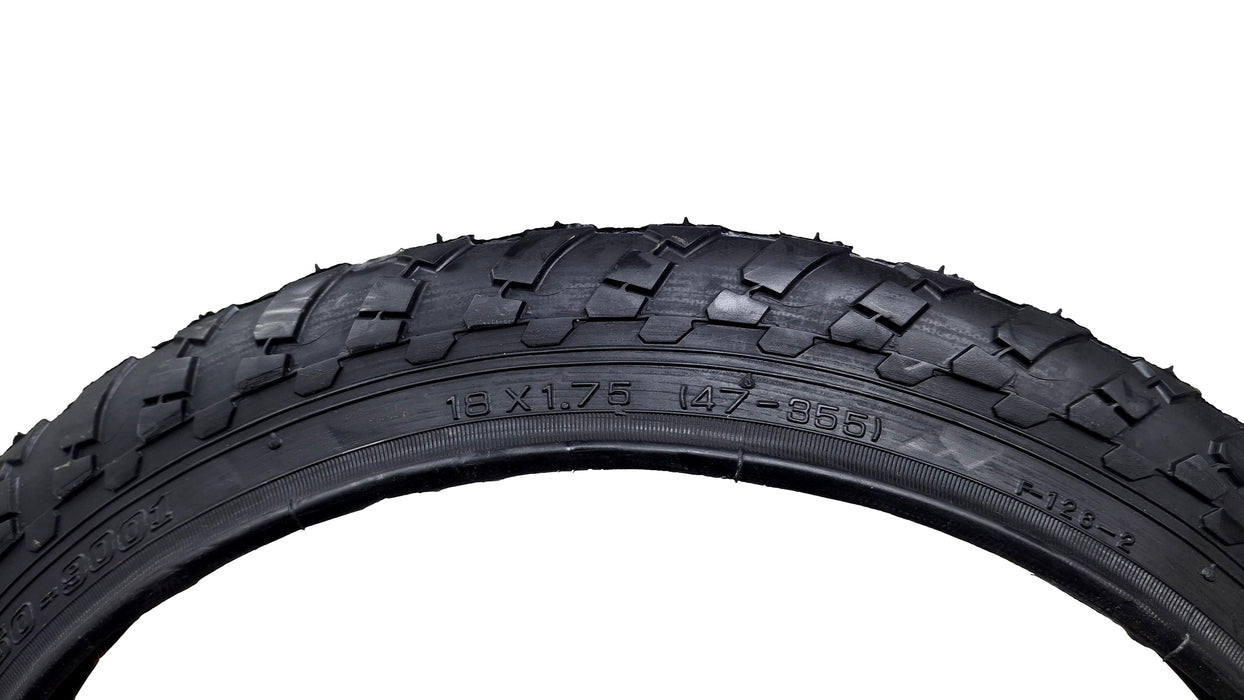 18 x 1.75 (47-355) Black Childrens BMX / MTB Tractor Tread Bike Tyre Or Tubes