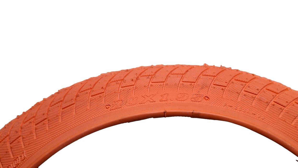20 x 1.95 (47-406) Orange BMX Bike / Freestyler Semi Slick Tyre Or Tubes