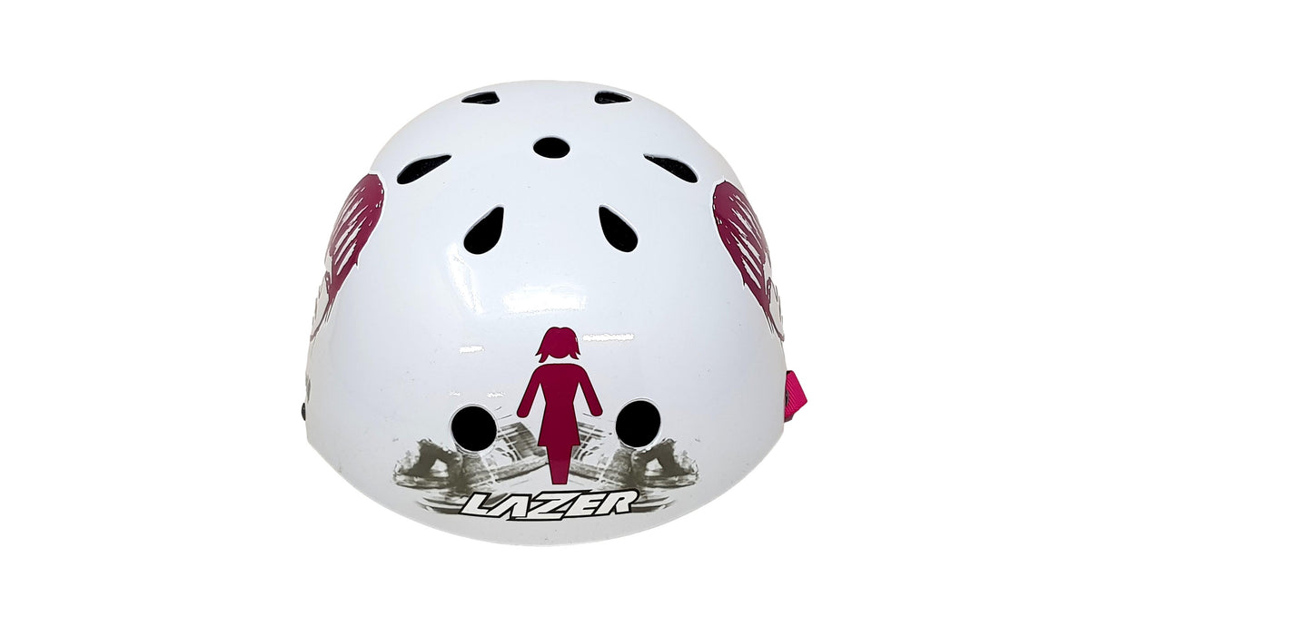 Lazer Trashy Girls BMX Skate Helmet Pink And White 54-57cm Bicycle Helmet