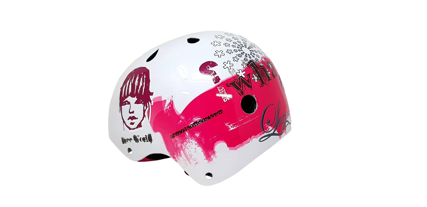 Lazer Trashy Girls BMX Skate Helmet Pink And White 54-57cm Bicycle Helmet