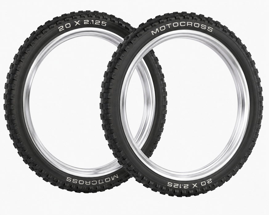20 X 2.125 “Motocross” BMX Bike Tyres Suit Chopper & Dragster Retro Style Bikes