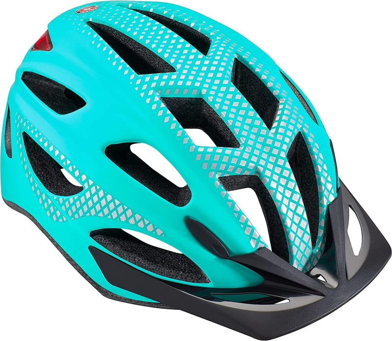 Schwinn Beam LED Lighted Adult Teal Bike Helmet 58-61cm , Reflective Design