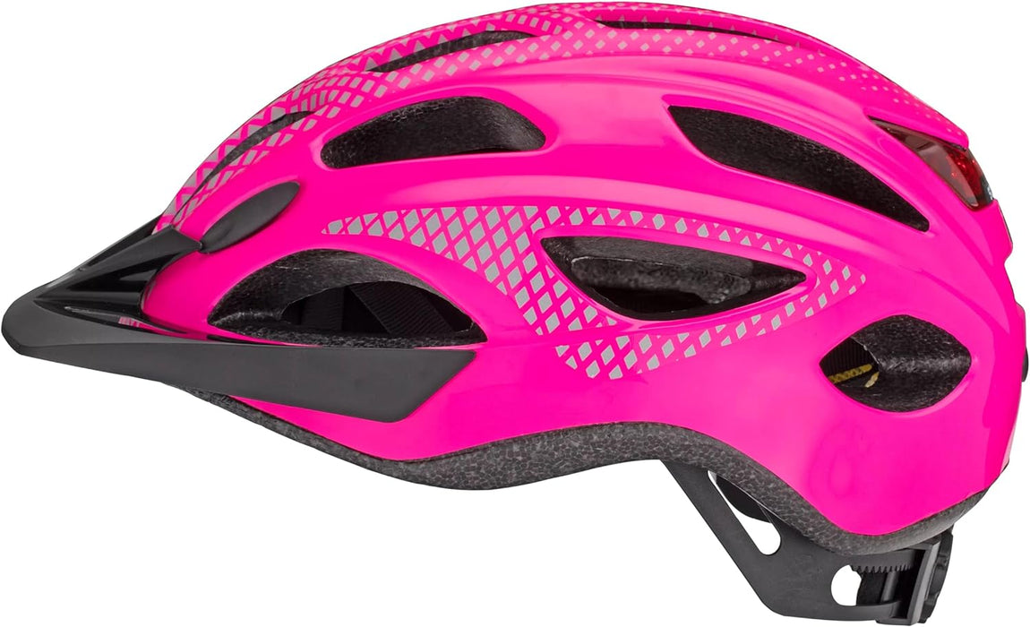 Schwinn Beam LED Lighted Adult Pink Bike Helmet 58-61cm , Reflective Design