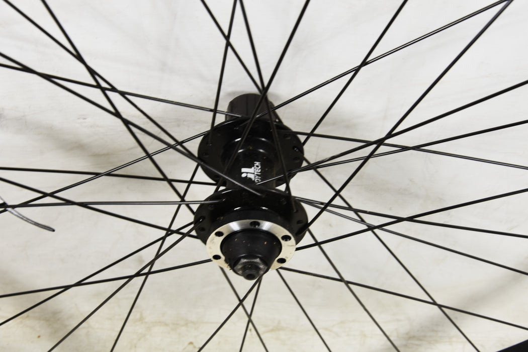 700c 8-9 10 SPEED CASSETTE DISC HUB TREKKING BIKE REAR WHEEL RODI BLACK JACK BLACK DOUBLE WALL RIM