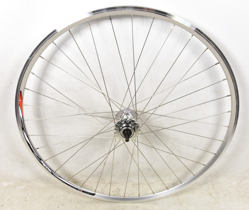 REAR FLIP FLOP WHEEL 700c 622-13 FIXIE DOUBLE WALL PROFILE RIM + SEALED HUB SILVER