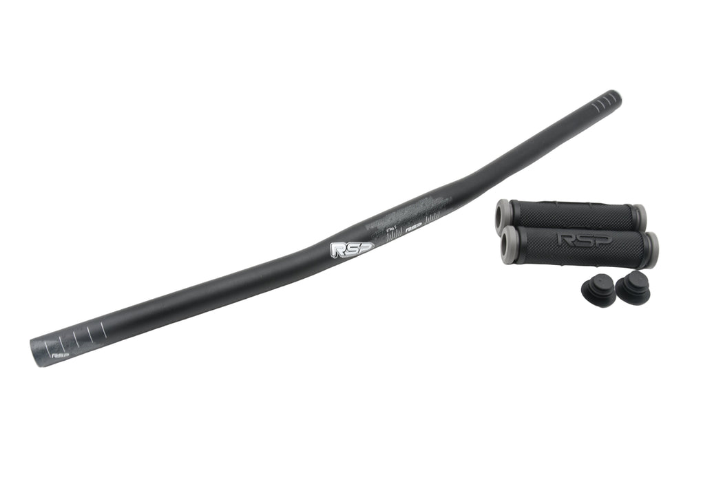 Raleigh RSP Bike Cycle 25.4mm MTB M25Four XC Flat Handlebar & Grips Set RHB030B Black