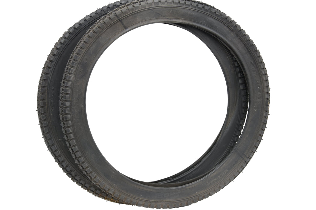 PAIR (2) 14 x 1 3-8"  298 RIM CHOPPER ERA BIKE SIZE CYCLE LEO TYRES ALL BLACK