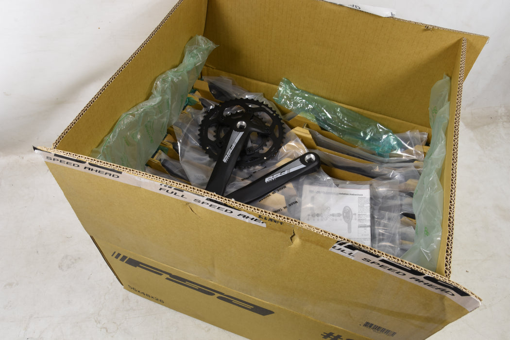 Wholesale Job Lot Box of 20 TWENTY x FSA Tempo Adventure / Gravel Road Bike Double Chainwheel Chainset 46/30 Teeth 155mm SHORT Crank Arm Black Square Taper