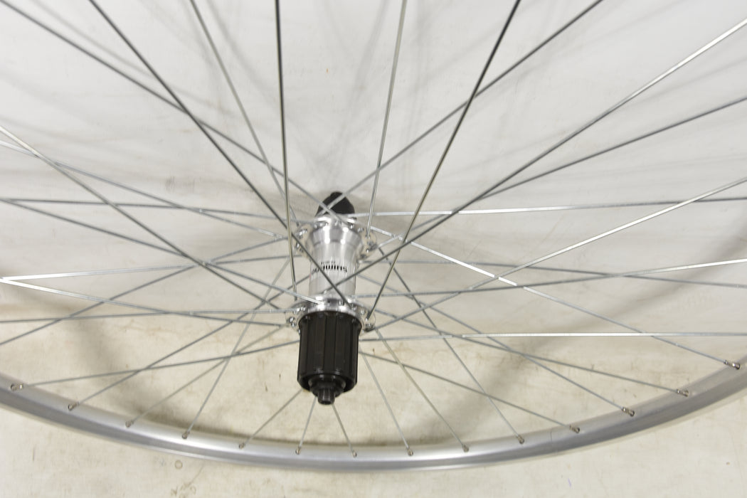 Rear Wheel 700c 622 X 17c Hybrid Trekking Bike Shimano FH-MC18 8/9/10 Speed Hub Silver