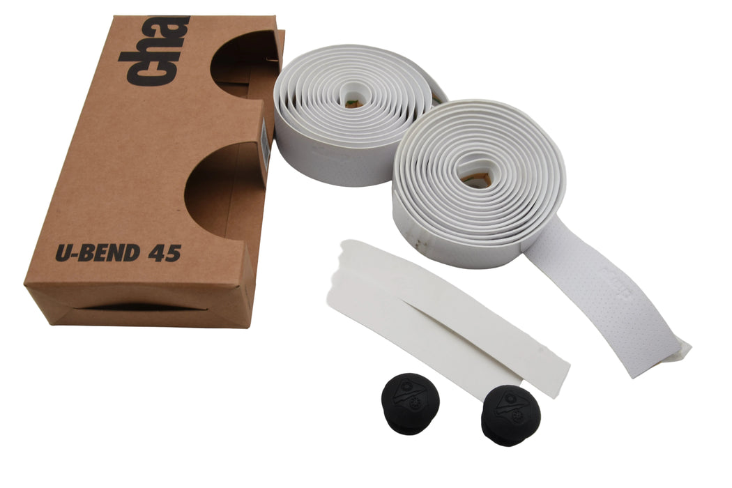 Charge White Bike Road Bicycle U-Bend 45 Drop Bar Handlebar Tape Synthetic Leather