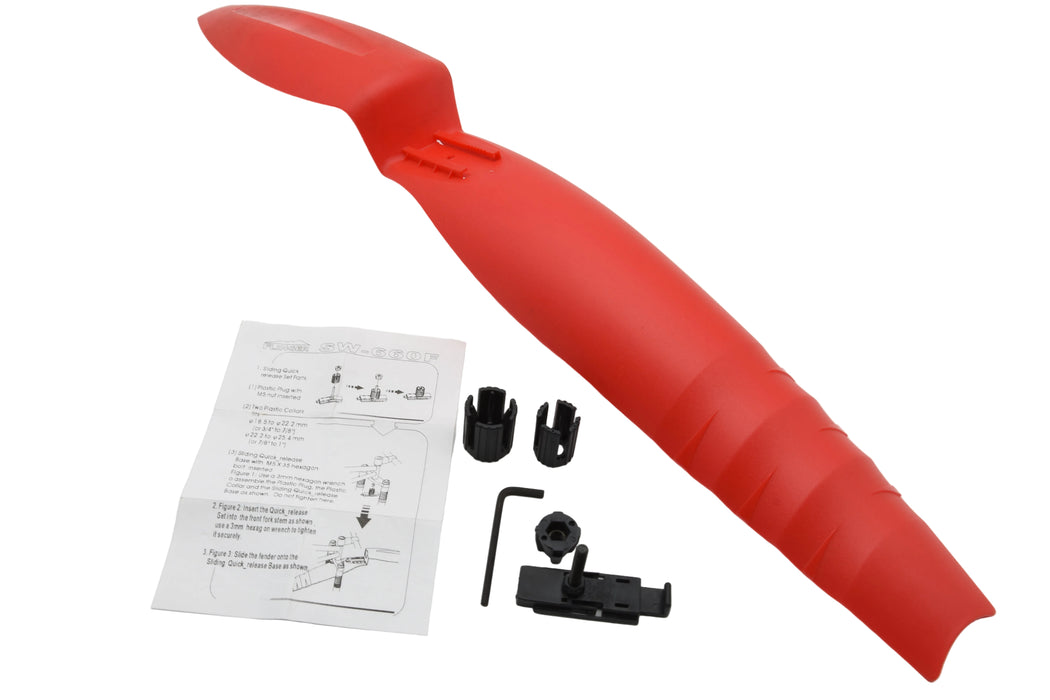 Axis Red Front Mudguard Suspension Fork or Standard Forks Bike 24" 26" Wheels