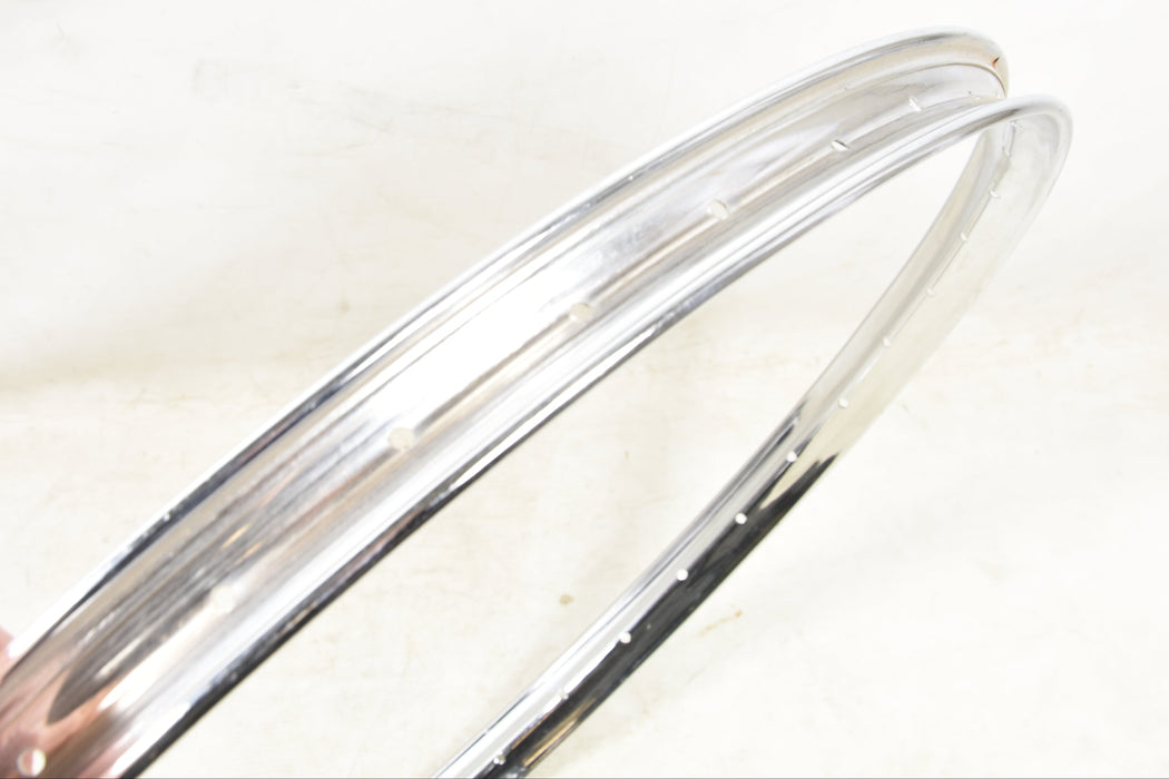 40 SPOKE CHROME PAIR WHEEL RIM VINTAGE ROADSTER BIKE WESTWOOD 28"x1 1-2 635 ROD BRAKE