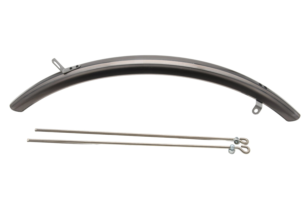 700c X 45mm (28") 3/4" Length Front Plastic Mudguard Grey Smoke Hybrid Bike Fender