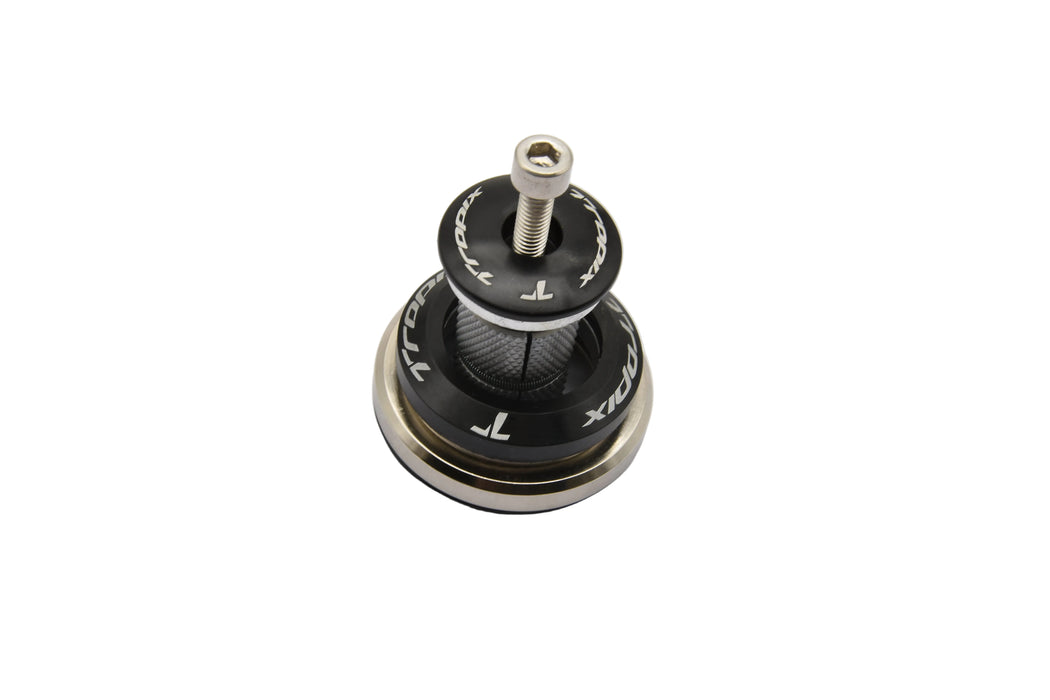 Tropix 1 1/8" - 1.5" Integrated Tapered Head Set with Bung for Carbon Steerer