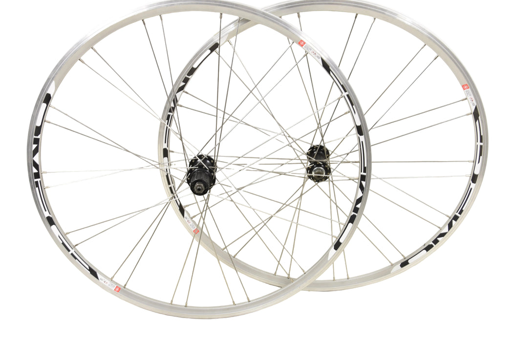 Pair 700c 622 x 13 Road Bike Racer Omega Mach1 Rim Wheels 8/9/10 spd Cassette 100/130mm Silver