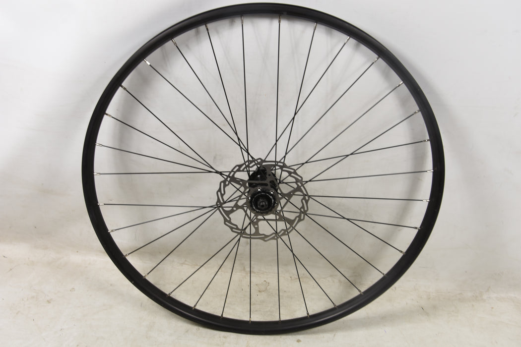 29er 700c CENTRE LOCK DISC REAR WHEEL SHIMANO FH-TX505 8/9/10 SPEED BLACK RIM 160mm ROTOR (SLIGHT MARKS)