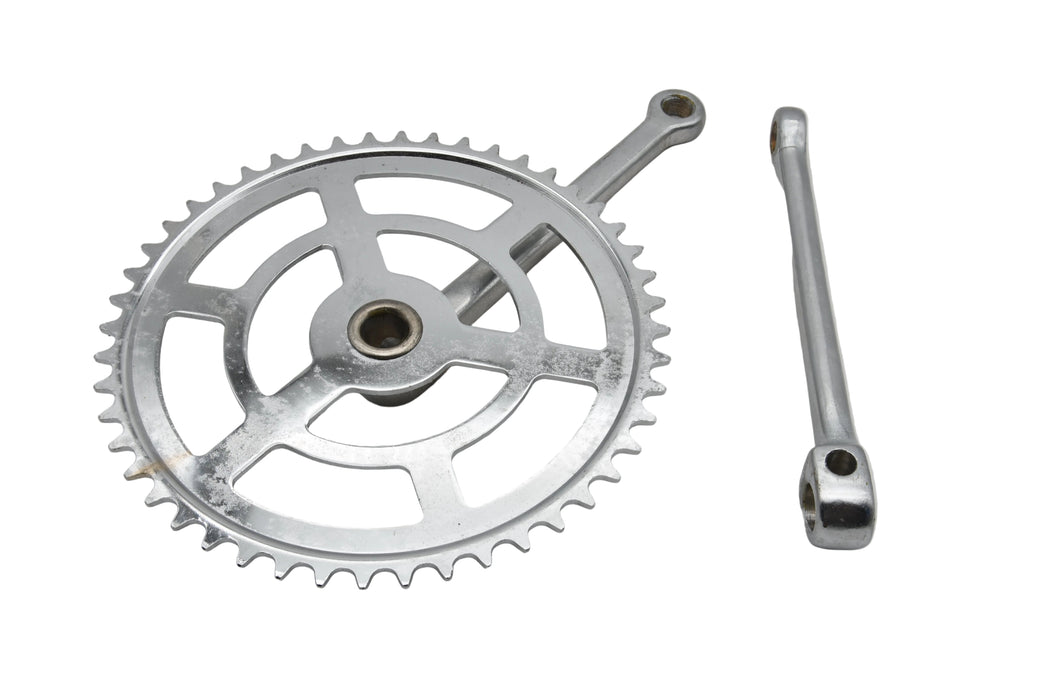 50's, 60's,70's,80's ROADSTER BIKE 48 TEETH SINGLE 1/8" COTTERED CHROME CHAINSET 175mm