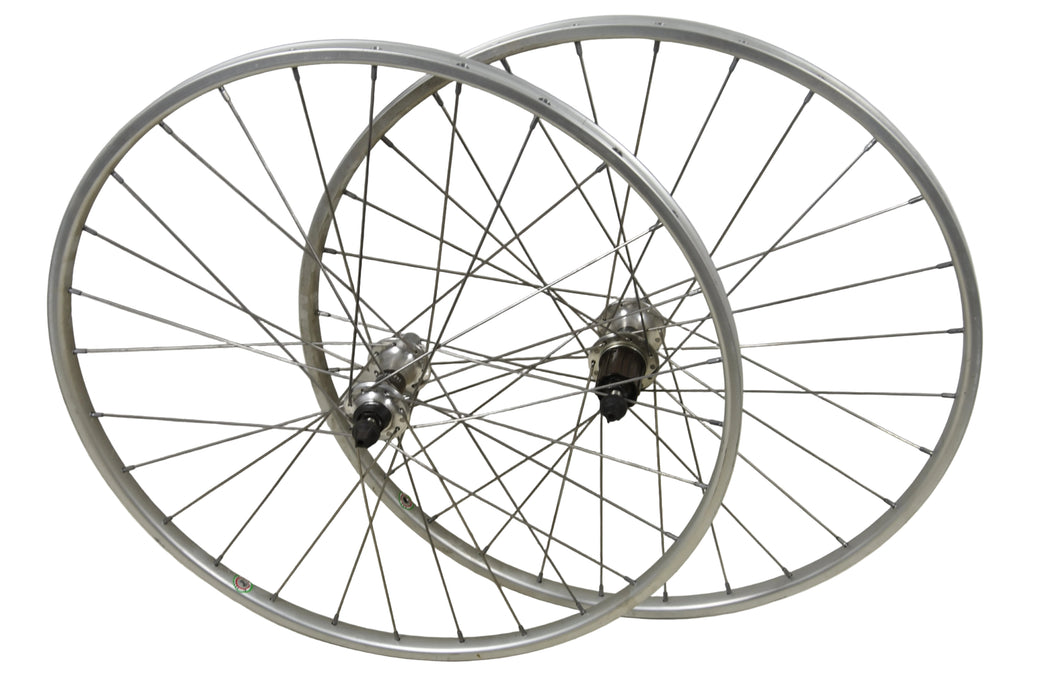 Pair 24” 520 Ambrosio Rim Tubular Junior Road Bike Wheels Bianchi Hubs 8/9 Speed Campag type freehub