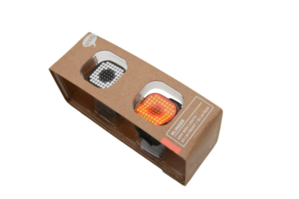 Knog Blinder "Square" Mini Bike Light Twin pack Front & Rear - 50 + 30 Lumens