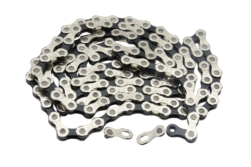 KMC E10 Sport 10 Speed E-Bike Chain + Quick Link 124 Links (64") Black /silver for Mid-Mount Electric bike