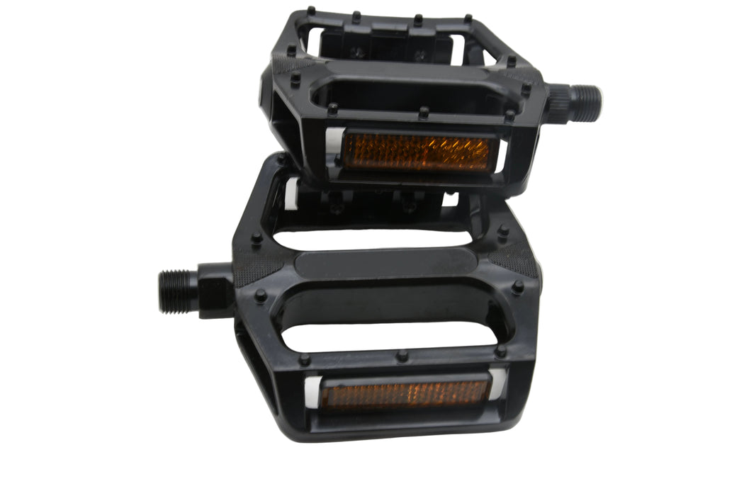 PAIR FLAT ALLOY PLATFORM 9/16” BIKE PEDALS MTB BIKE,TREKKING ADULT 100 x 90mm