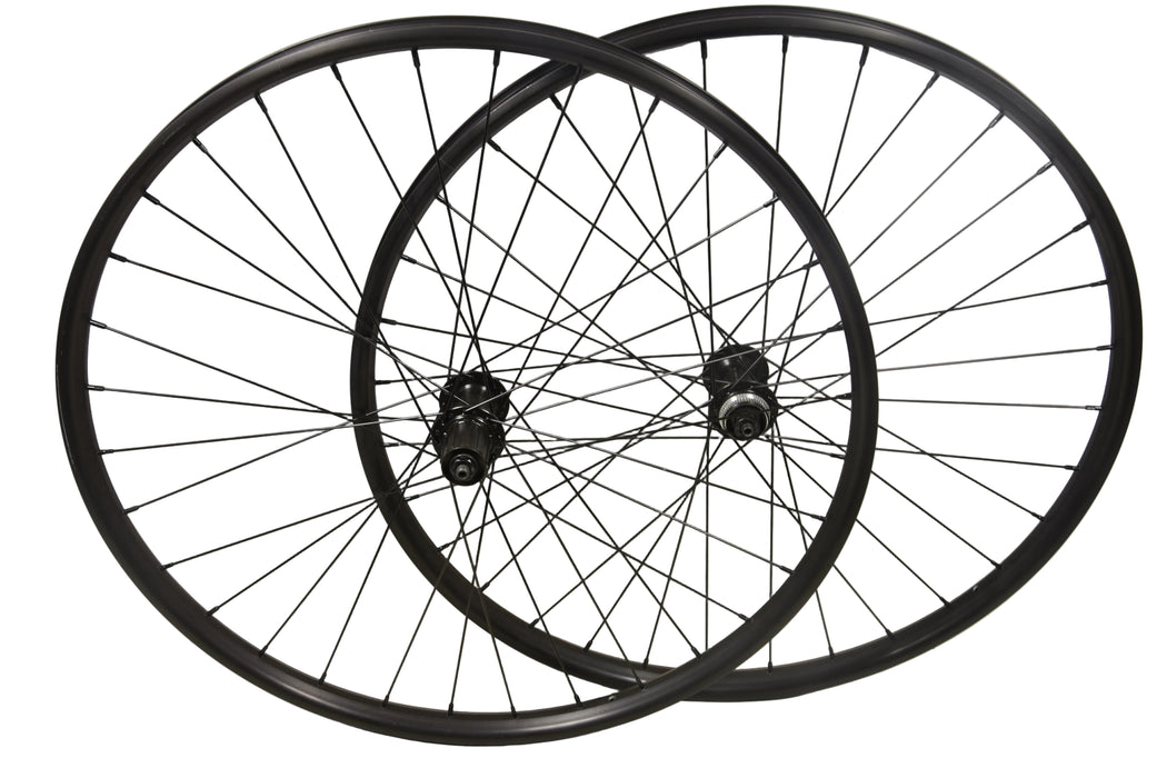 PAIR 27.5 CENTRE LOCK DISC WHEELS SHIMANO FH-TX505 8/9/10 SPEED 584 - 25 RIM 650B BLACK