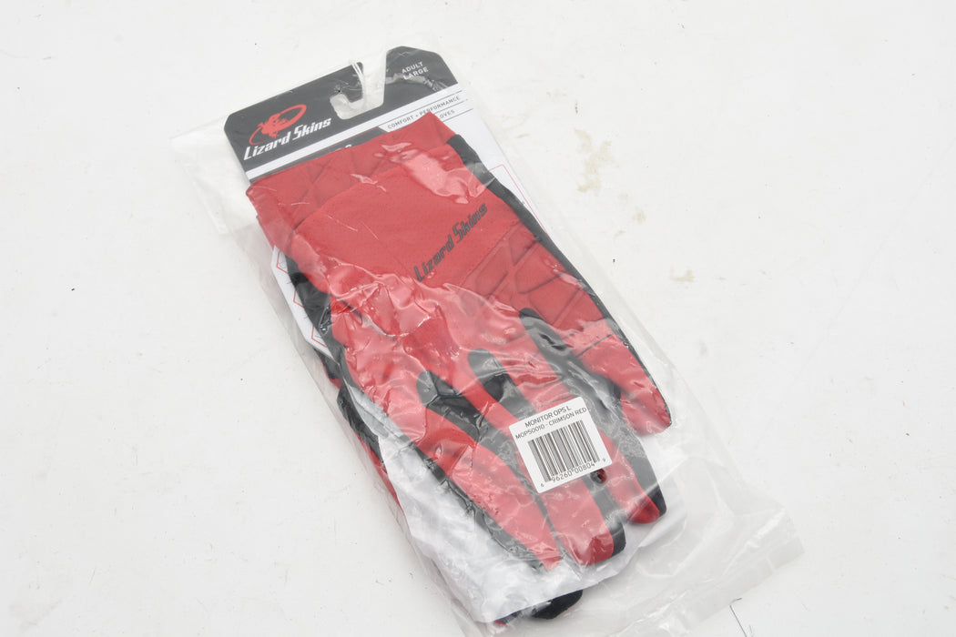 Lizard Skins Monitor Ops Performance Cycling Gloves Crimson Red Sizes XL, L, M