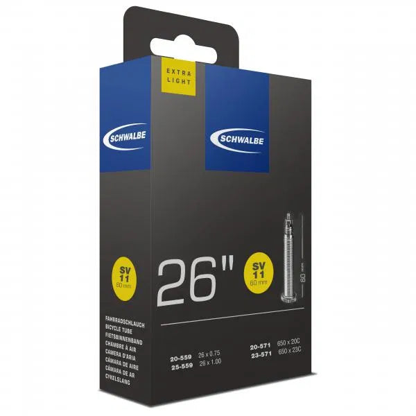 SCHWALBE 26 x 1.00-26 x 0.75 HP INNER TUBE WITH 60mm LONG PRESTA VALVE 559 - 20/25 571 - 20/25 650 Tube
