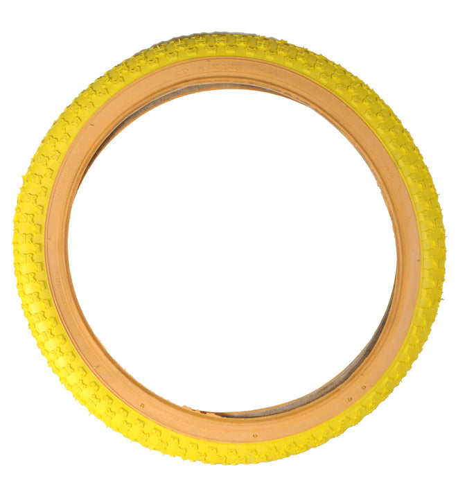 Pair 20 X1.75 Yellow Amberwall Comp Iii  BMX Tyres Raleigh Burner Old School