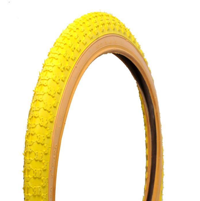 Pair 20 X1.75 Yellow Amberwall Comp Iii  BMX Tyres Raleigh Burner Old School