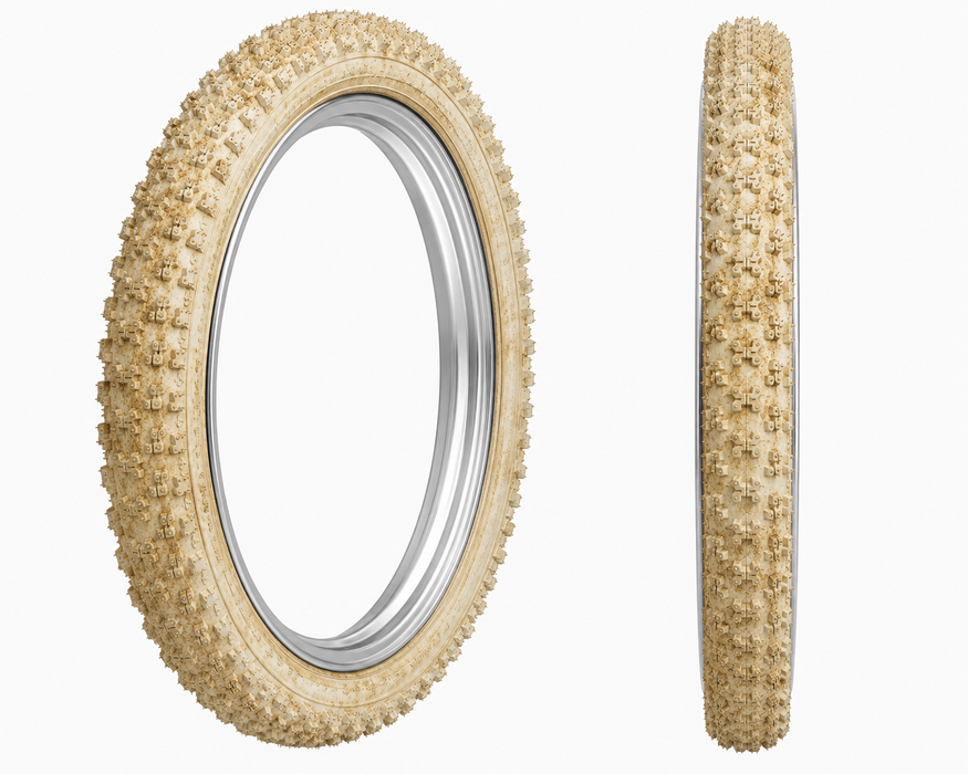 Pair 20 x 2.125 Very Soiled White BMX Tyres & Inner Tubes For Old School BMX Or Modern BMX Comp Iii Type Tread Clearance Sale 60% Off
