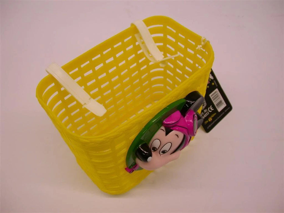 MICKEY MOUSE CHILDS BIKE BASKET GREAT GIRLS IDEAL PRESENT YELLOW