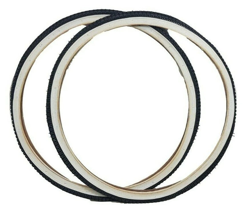 PAIR 28 x 1 1/2 40-635 VINTAGE OLD FASHION ROADSTER ANTIQUE BIKE TYRES WHITEWALL