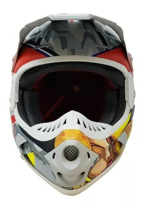 Full Face Downhill Motocross Fibreglass Bike Helmet B.e. 55cm 57cm 59cm Hotter