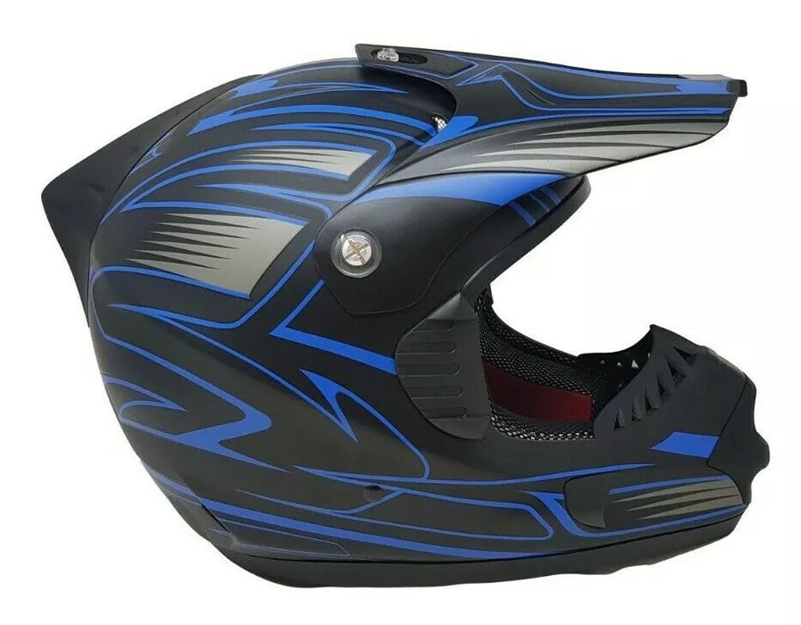 Full Face Downhill Motocross Fibreglass Bike Helmet B.e. Hotter 55cm 57cm Black