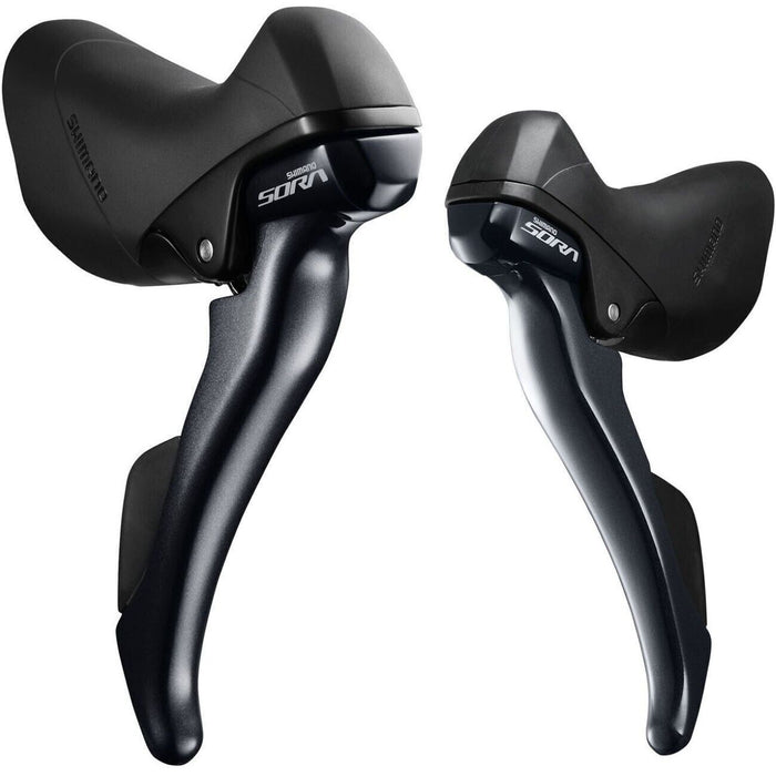 Shimano Sora R3000 2 x 9 Speed Bicycle Drop Bar STI Shifter Set- Black - Select: