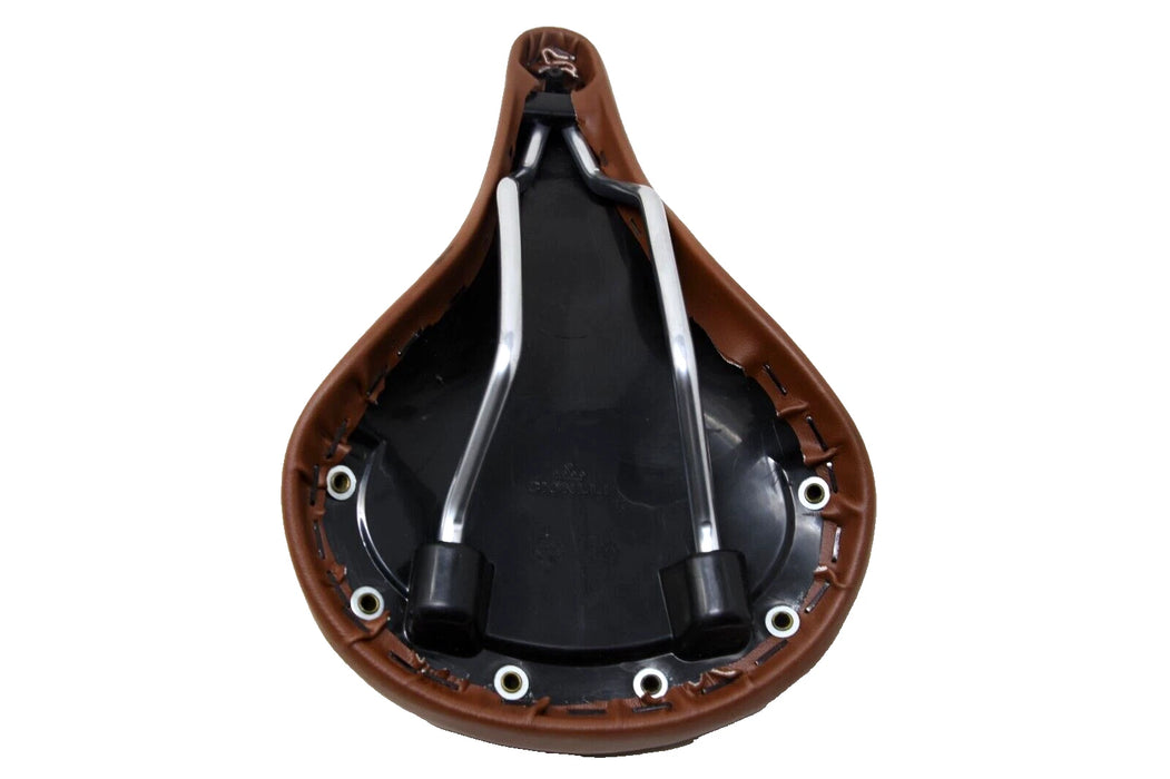 Cionlli Classic Style Brown Leather Look Riveted Bicycle Fixie Mens Saddle