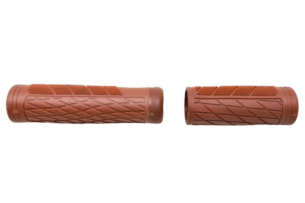 Brown Lock On Bike Handlebar Grips 2 Sizes 92/132mm Ergo Shaped For Twist Shift