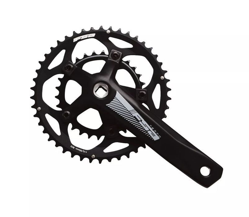 Wholesale Job Lot Box of 20 TWENTY x FSA Tempo Adventure / Gravel Road Bike Double Chainwheel Chainset 46/30 Teeth 155mm SHORT Crank Arm Black Square Taper