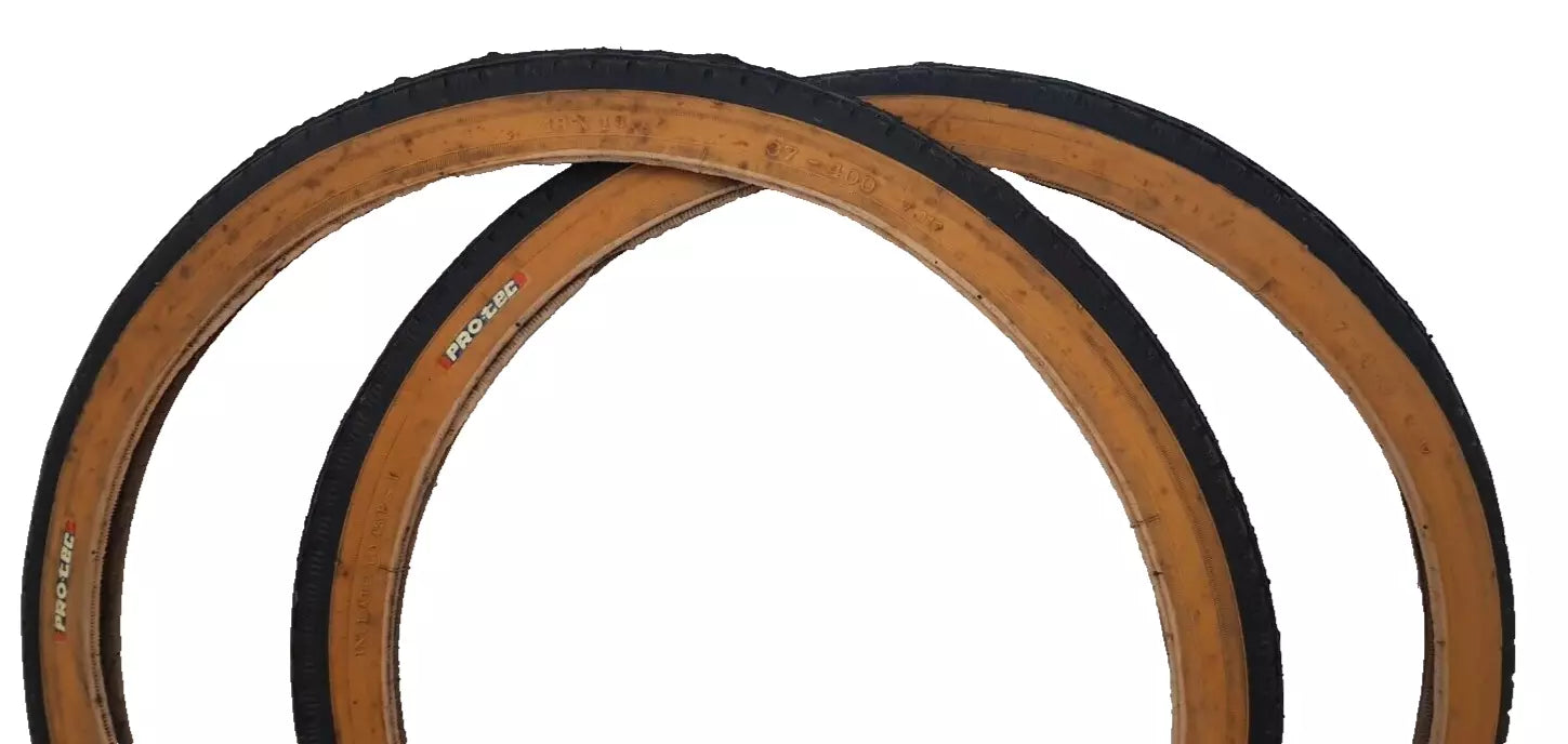 Pair 18 x 1 3/8 (37 - 400) Bike Gum Wall Tyres Vintage Raleigh Eighteen Shopper
