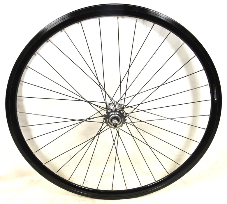 REAR FLIP FLOP WHEEL BLACK 700c 622-13 FIXIE DUAL WALL 31mm PROFILE RIM + SEALED HUB