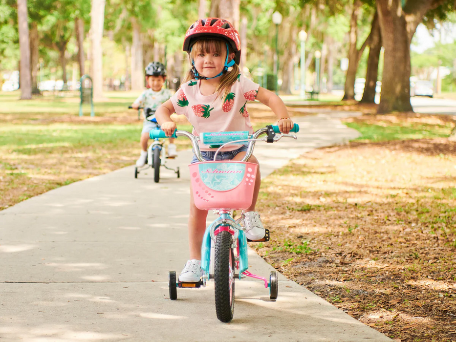 Schwinn Elm 12" Wheel Pink Kids Bike With Stabilisers